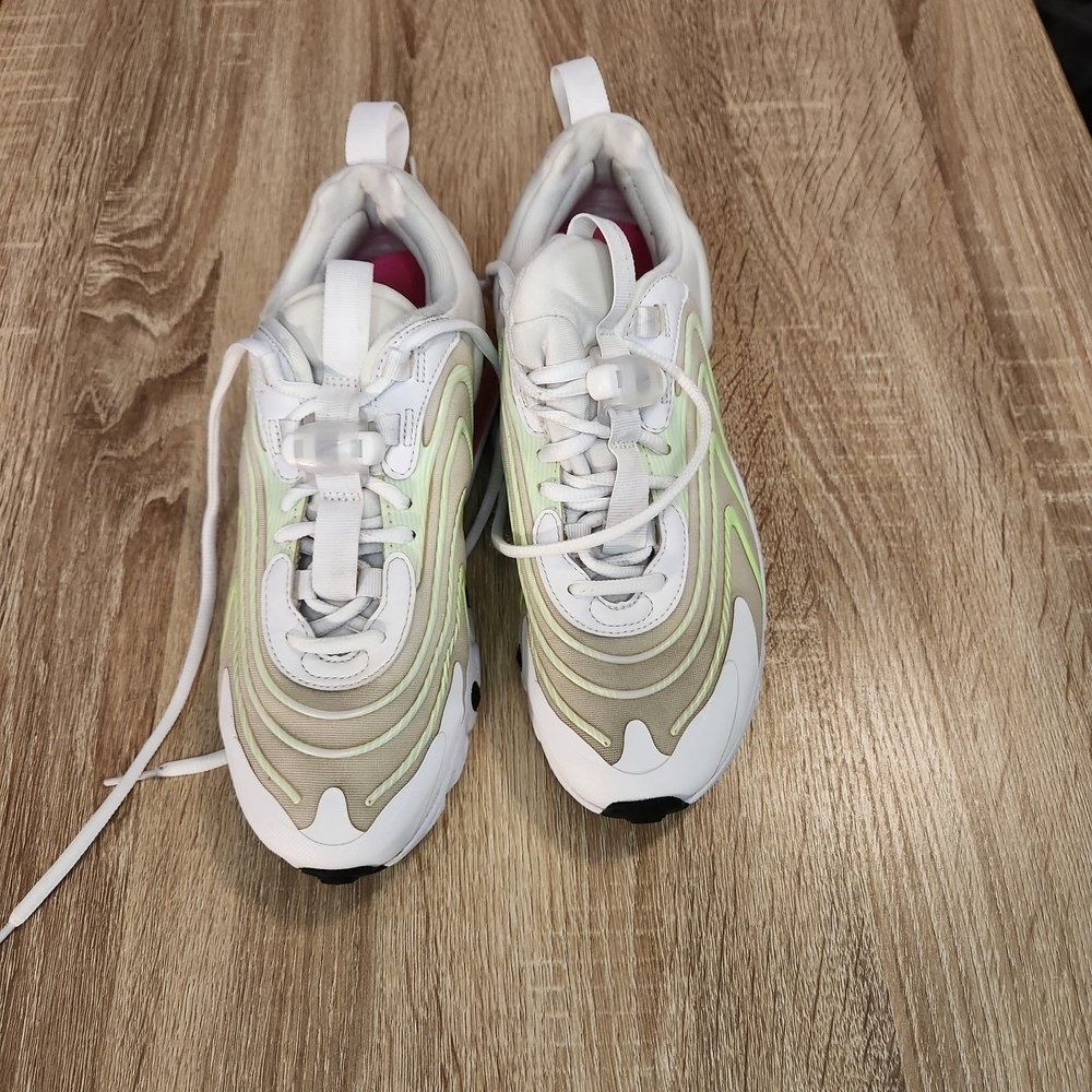 Nike White and Light Green Athletic Shoes